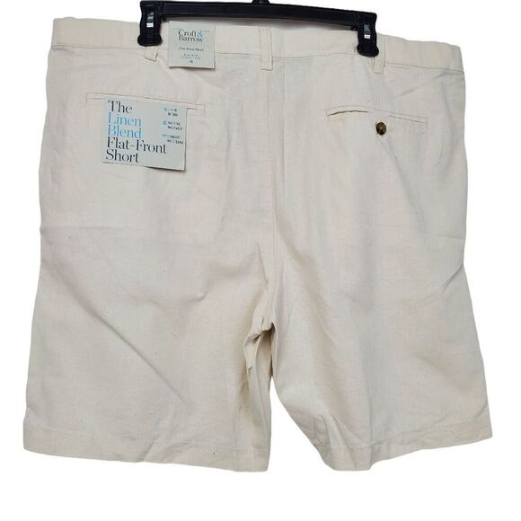 Croft & Barrow Size 42, Linen Blend Khaki Chino Shorts - Picture 7 of 7